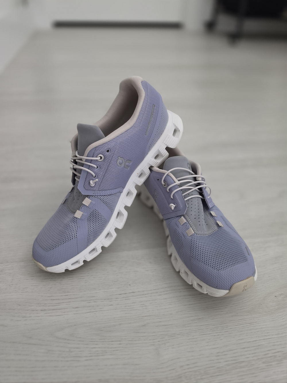 On Women's Lavender Athletic Running Shoes with White Sole